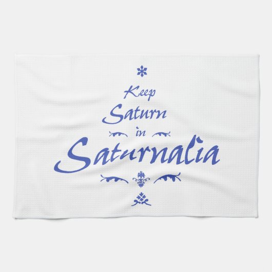 Saturnus houden op Saturnus Theedoek (Horizontaal)