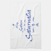 Saturnus houden op Saturnus Theedoek (Verticaal)