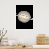 Saturnus in natuurlijke kleuren poster (Keuken)
