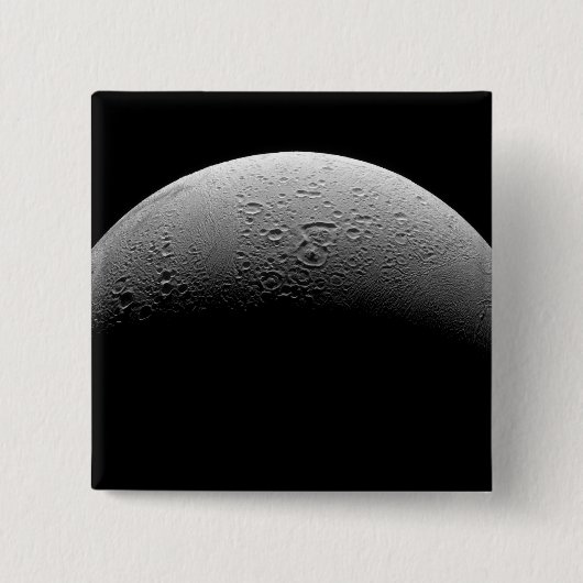 Saturnus maan Enceladus 5 Vierkante Button 5,1 Cm (Voorkant)