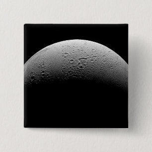 Saturnus maan Enceladus 5 Vierkante Button 5,1 Cm
