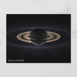 Saturnus met achtergrondverlichting briefkaart