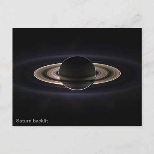 Saturnus met achtergrondverlichting briefkaart (Voorkant)