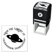 Saturnus met Ringen #2 Bibliotheek Boeknaam Zelfinktende Stempel (In situ)