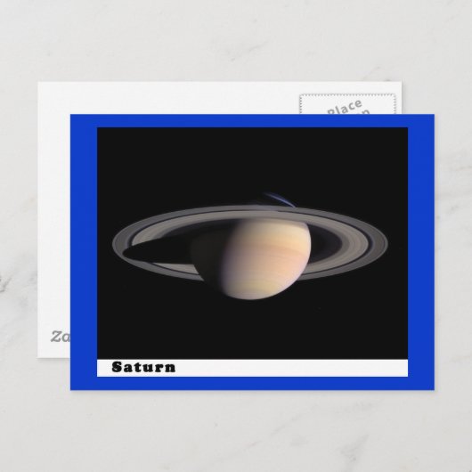 Saturnus met ringen briefkaart (Voorkant / Achterkant)