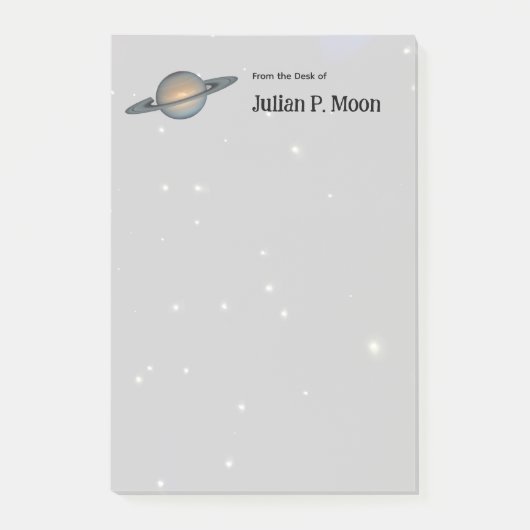 Saturnus met ringen in de buitenruimte gepersonali post-it® notes (Voorkant)