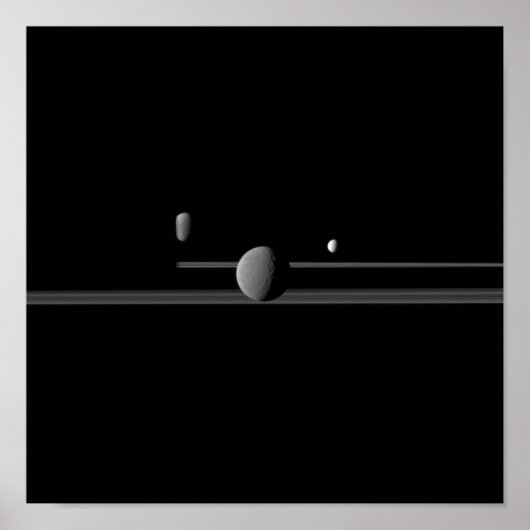 Saturnus Moons Canvas Poster (Voorkant)