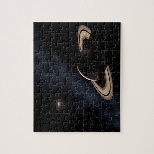 Saturnus-planeet in zonnestelsel, close-up legpuzzel (Verticaal)