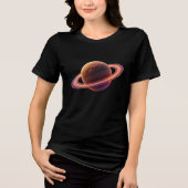 Saturnus planeet ontwerp Tri-Blend shirt (Voorkant)