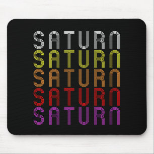 Saturnus Planeet Retro Vintage Astronomie T-Shirt Muismat