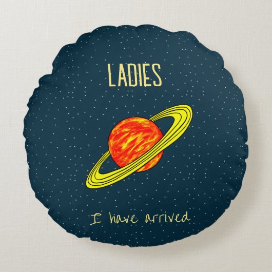 Saturnus planeet Rond Kussen (Voorkant)