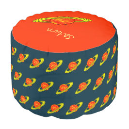 Saturnus planeet Ronde Pouf Poef