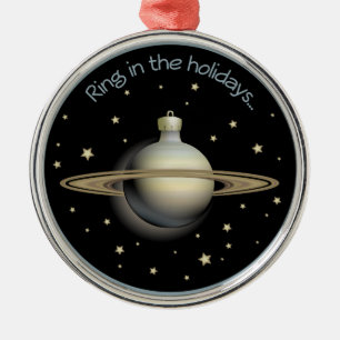 Saturnus - Ring in de feestdagen Metalen Ornament