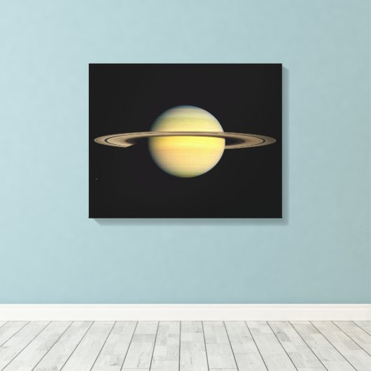 Saturnus tijdens Equinox Canvas Afdruk (Insitu (Houten vloer))