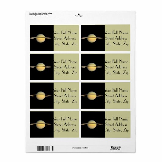 Saturnus tijdens Equinox Etiket (Full Sheet)