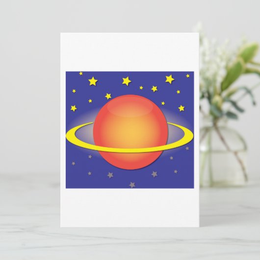 Saturnus-uitnodigingen Kaart (Staand voorkant)