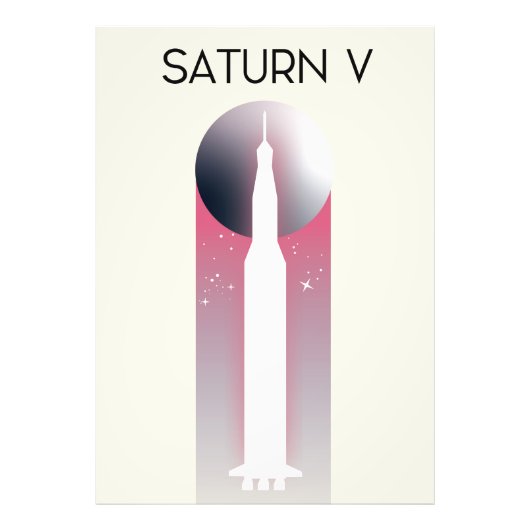 Saturnus V Apollo ruimte kunst Foto Afdruk (Voorkant)