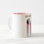 Saturnus V Apollo ruimte kunst Tweekleurige Koffiemok (Voorkant links)