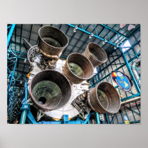 Saturnus V-raketmotor Poster