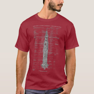 Saturnus V-vluchtconfiguratiediagram van T-shirt