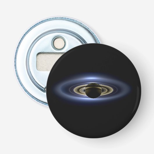 Saturnus verduisterde de Zon vanaf Cassini Orbiter Button Flesopener (Voorkant)