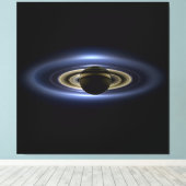 Saturnus verduisterde de Zon vanuit Cassini Orbite Canvas Afdruk (Insitu (Houten vloer))