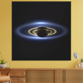 Saturnus verduisterde de Zon vanuit Cassini Orbite Canvas Afdruk (Insitu (Woonkamer))
