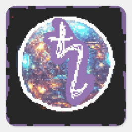 Saturnusnacht Vierkante Sticker