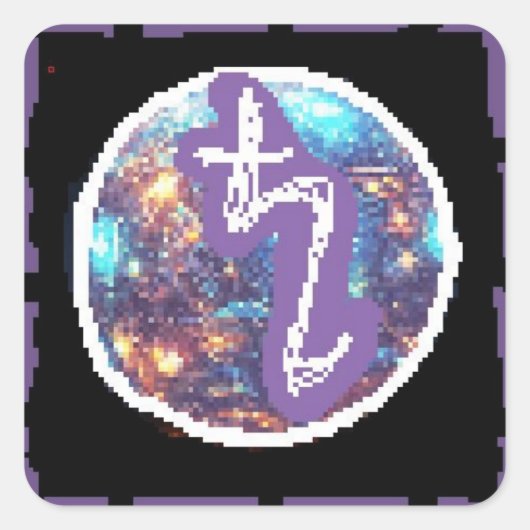 Saturnusnacht Vierkante Sticker (Voorkant)