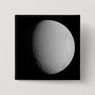 Saturnus's maan Dione 2 Vierkante Button 5,1 Cm