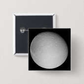 Saturnus's maan Dione Vierkante Button 5,1 Cm (Voorkant /achterkant)
