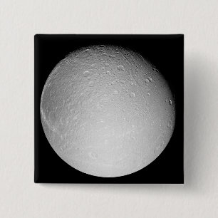 Saturnus's maan Dione Vierkante Button 5,1 Cm