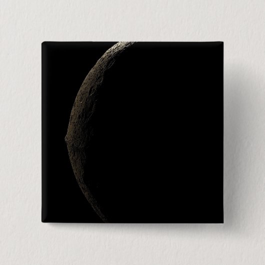 Saturnus's maan Iapetus Vierkante Button 5,1 Cm (Voorkant)