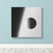 Saturnus's maan Mimas Canvas Afdruk (Insitu (Houten vloer))