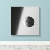 Saturnus's maan Mimas Canvas Afdruk (Insitu (Houten vloer))
