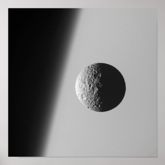 Saturnus's maan Mimas Poster (Voorkant)