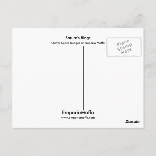 Saturnus's Rings Briefkaart (Achterkant)