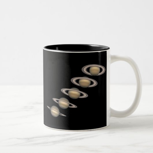 Saturnus's Rings Tweekleurige Koffiemok (Rechts)