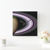 Saturnus's Rings Vierkante Klok (Huis)
