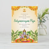 Satya Narayan katha uitnodiging Satyanarayan pooja (Staand voorkant)