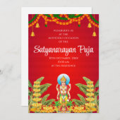 Satya Narayan pooja uitnodiging Satyanarayan uitno (Voorkant / Achterkant)