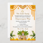 Satyanarayan Katha Invitation Kaart (Voorkant / Achterkant)