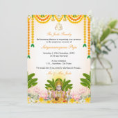 Satyanarayan Katha Invitation Kaart, Indische Puja Kaart (Staand voorkant)