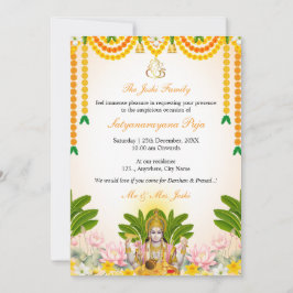 Satyanarayan Katha Invitation Kaart, Indische Puja Kaart