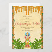 Satyanarayan uitnodiging Indiase puja uitnodigen (Voorkant / Achterkant)