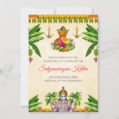 Satyanarayan uitnodiging Indiase puja uitnodigen (Voorkant)