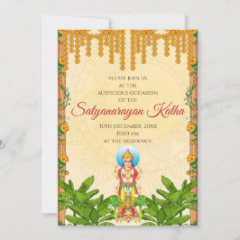 Satyanarayan uitnodiging Indiase puja uitnodiging