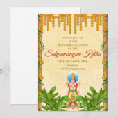 Satyanarayan uitnodiging Indiase puja uitnodiging (Voorkant / Achterkant)