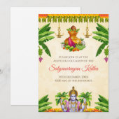 Satyanarayan uitnodiging Indiase puja uitnodiging (Voorkant / Achterkant)