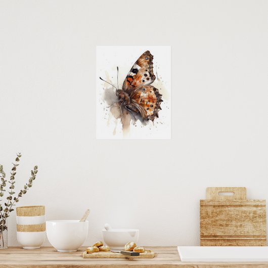 Satyr Butterfly Art Print Poster (Keuken)
